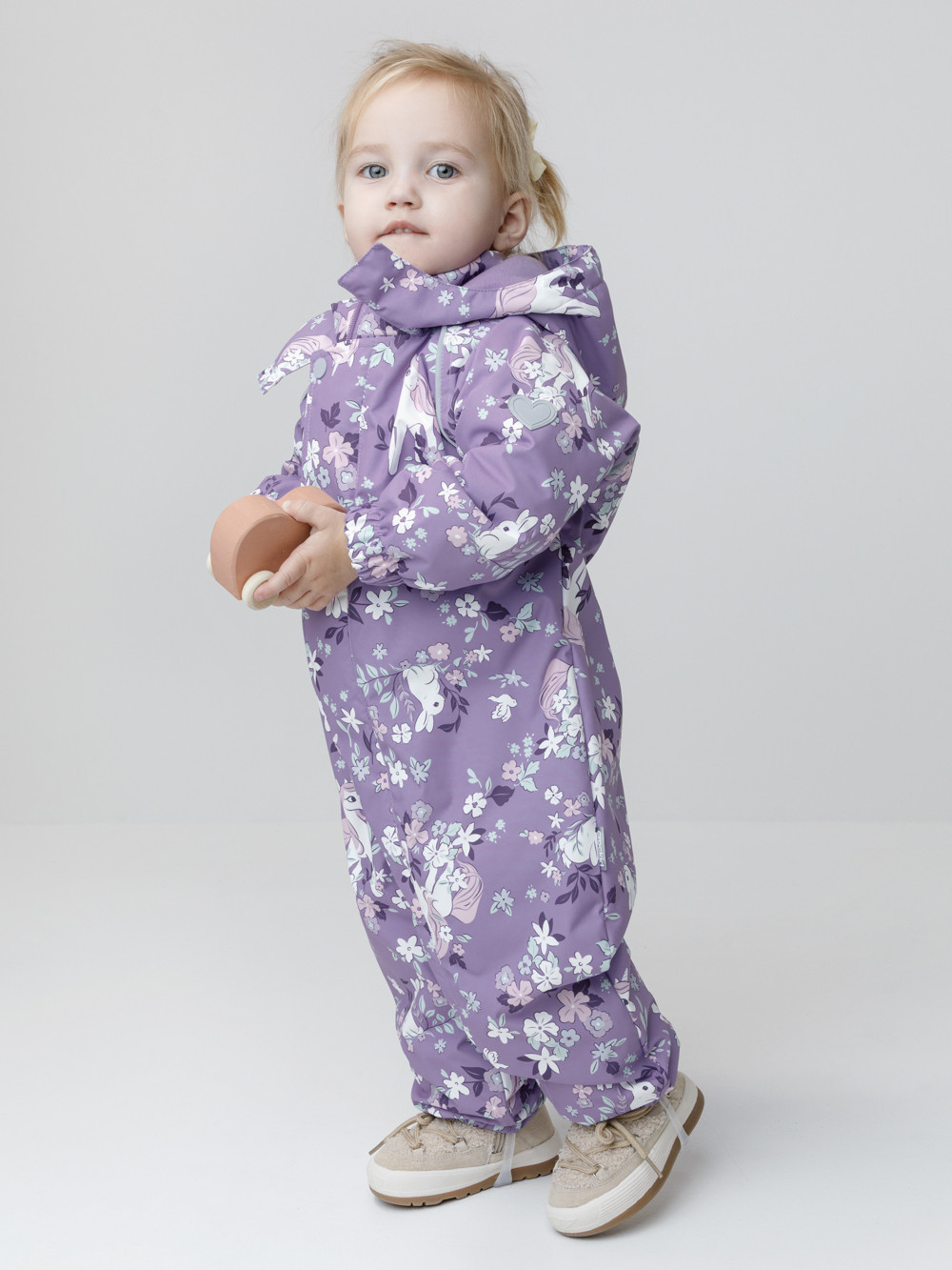 Комбинезоны утепленные для девочки, артикул: ВК 60085/н/73 Ал, цвет: фиолетовый, фото 3