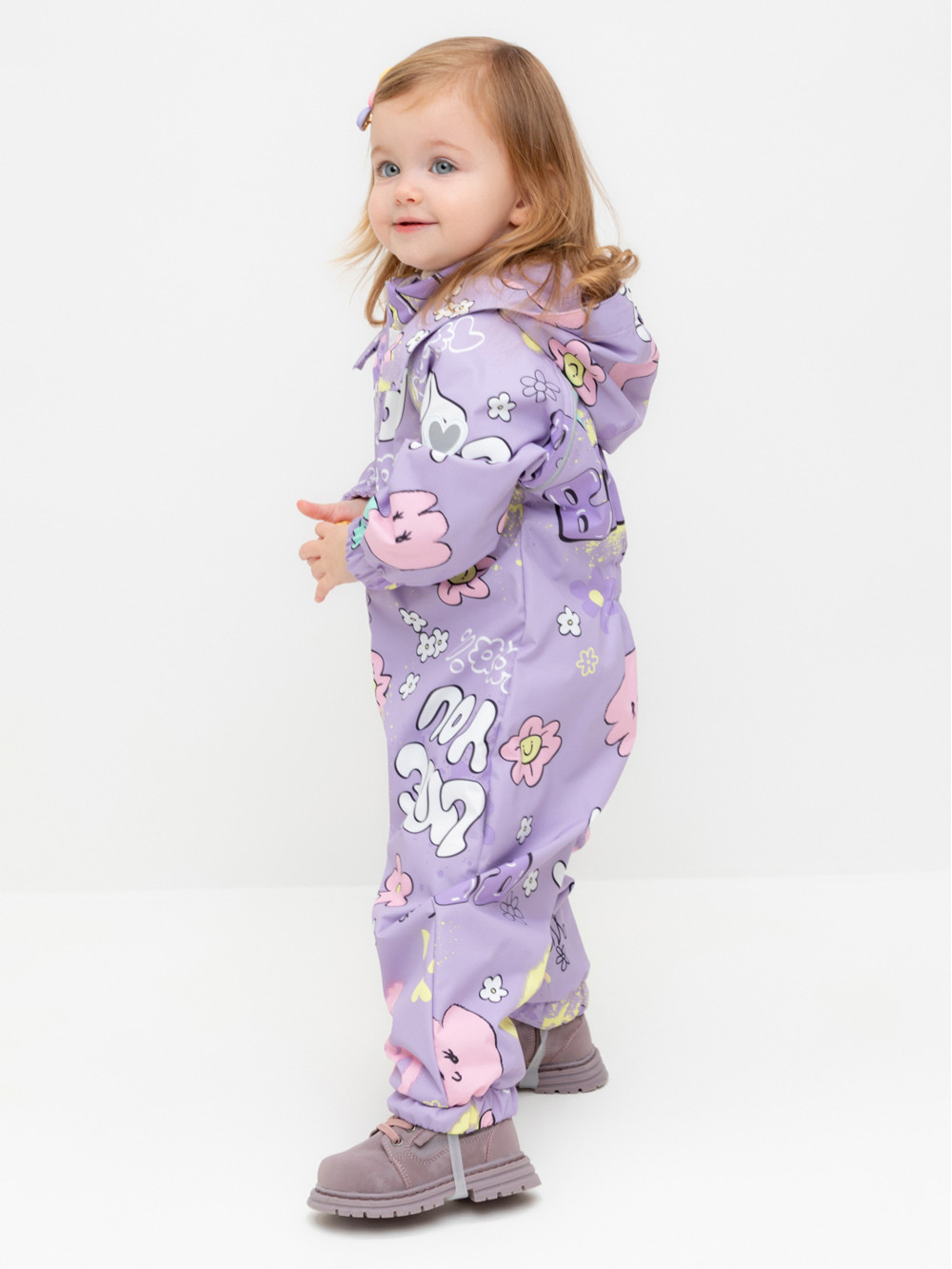 Комбинезоны утепленные для девочки, артикул: ВК 60088/н/16 Ал, цвет: фиолетовый, фото 3