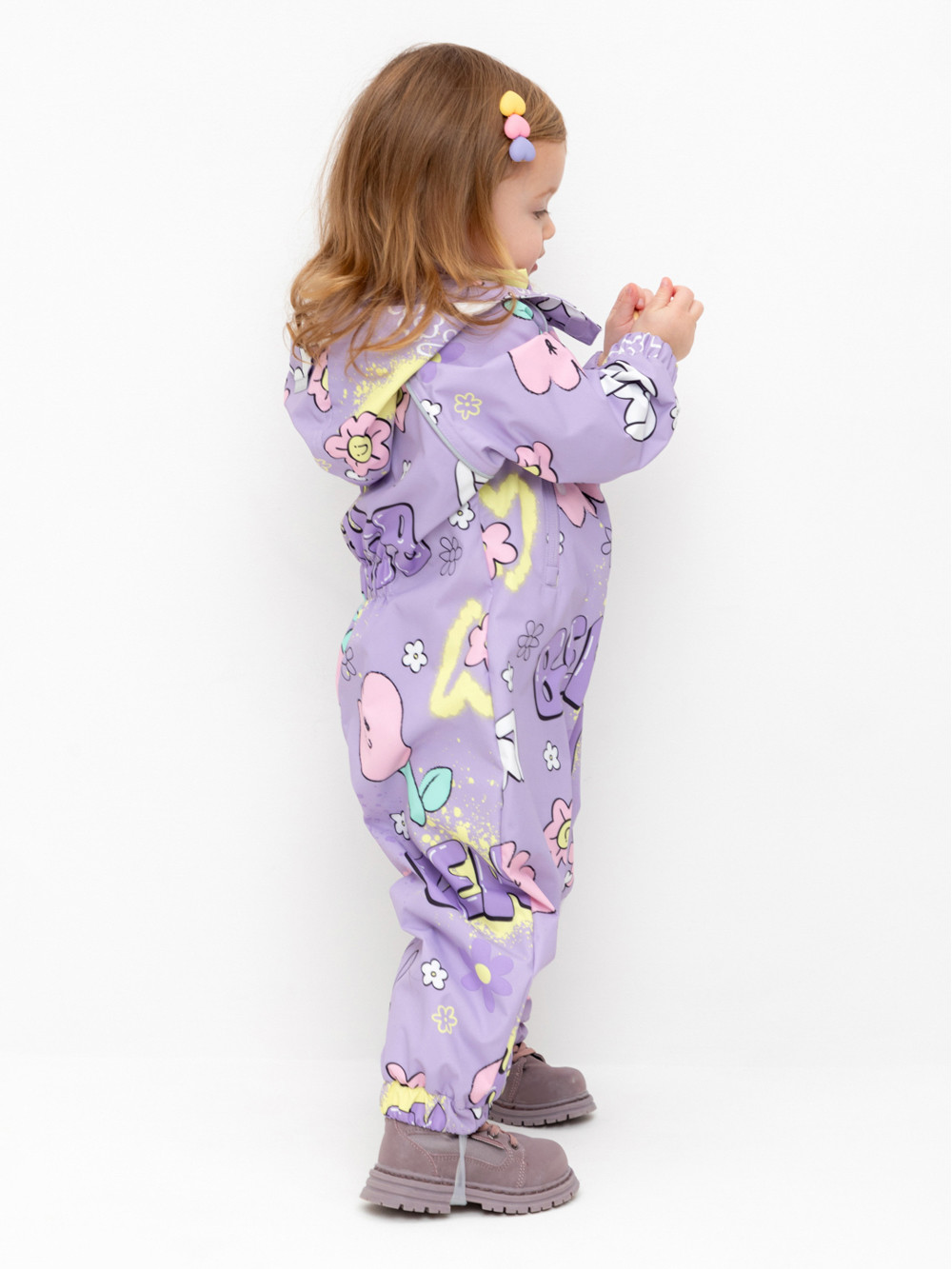Комбинезоны утепленные для девочки, артикул: ВК 60088/н/16 Ал, цвет: фиолетовый, фото 4
