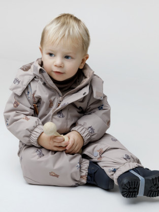 Комбинезоны утепленные для мальчика, артикул: ВК 60085/н/57 Ал, цвет: бежевый