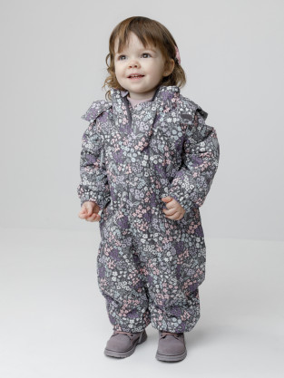 Комбинезоны утепленные для девочки, артикул: ВК 60085/н/71 Ал, цвет: темно-серый